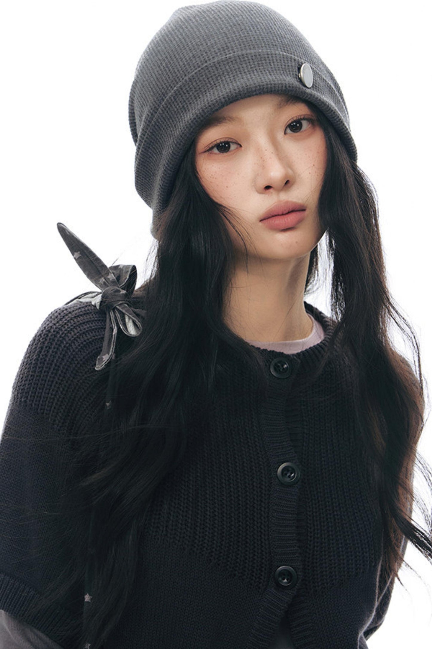 Vintage-Strickjacke mit mittellangen Ärmeln