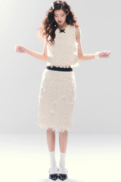 French Polka Dot Chiffon Matching Set