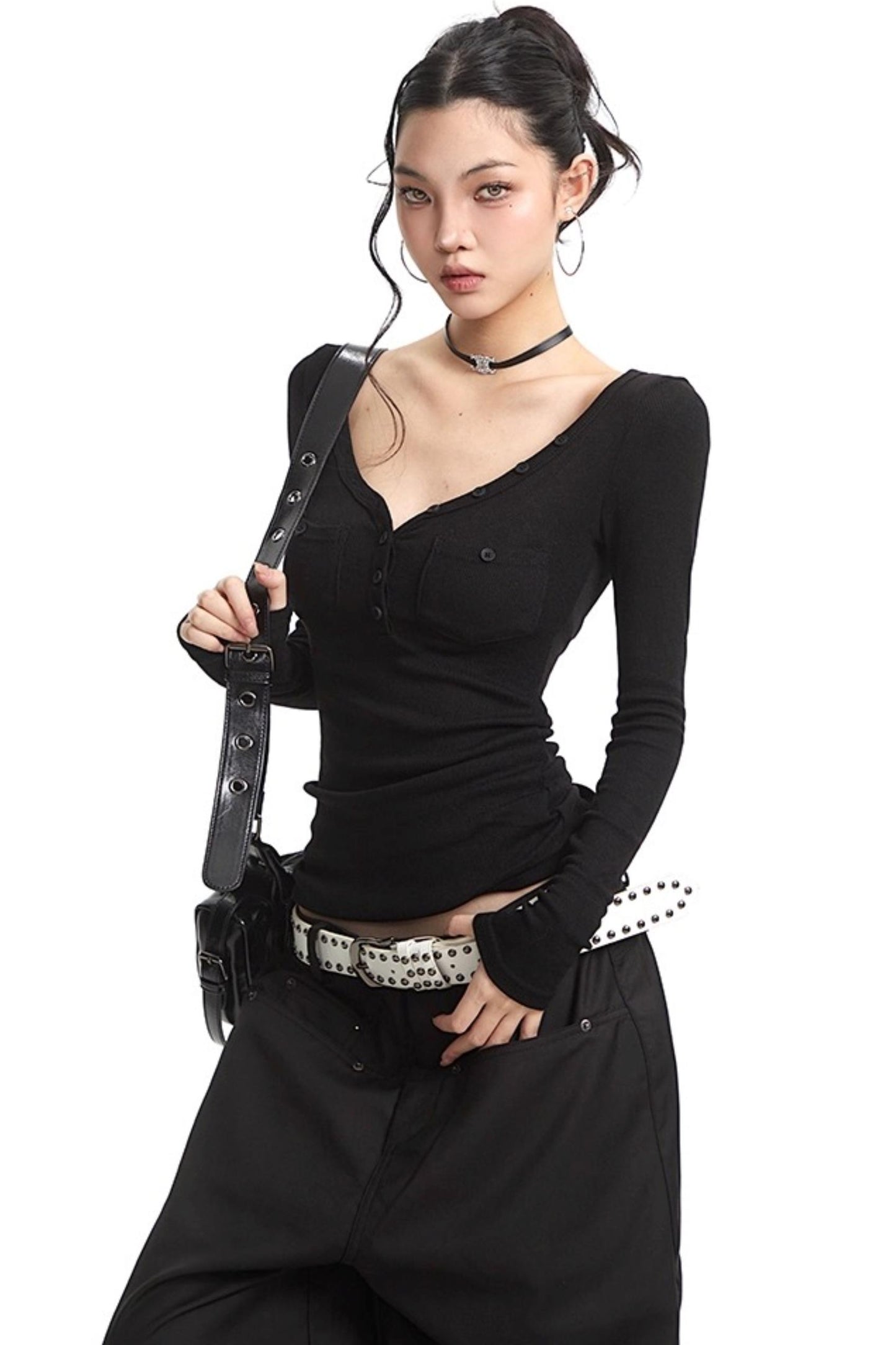 Slim Knit Long Sleeve Shirt