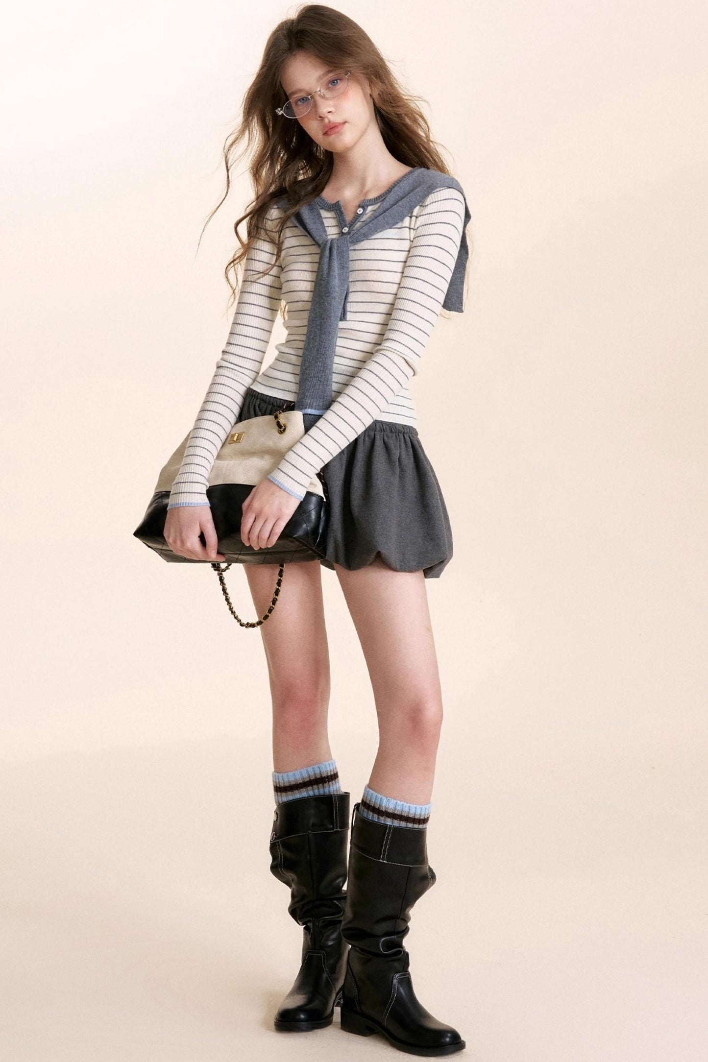 Navycore Wool Blend Knit Top