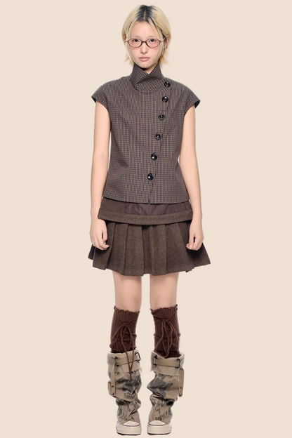 Retro kariertes Sommerbluse