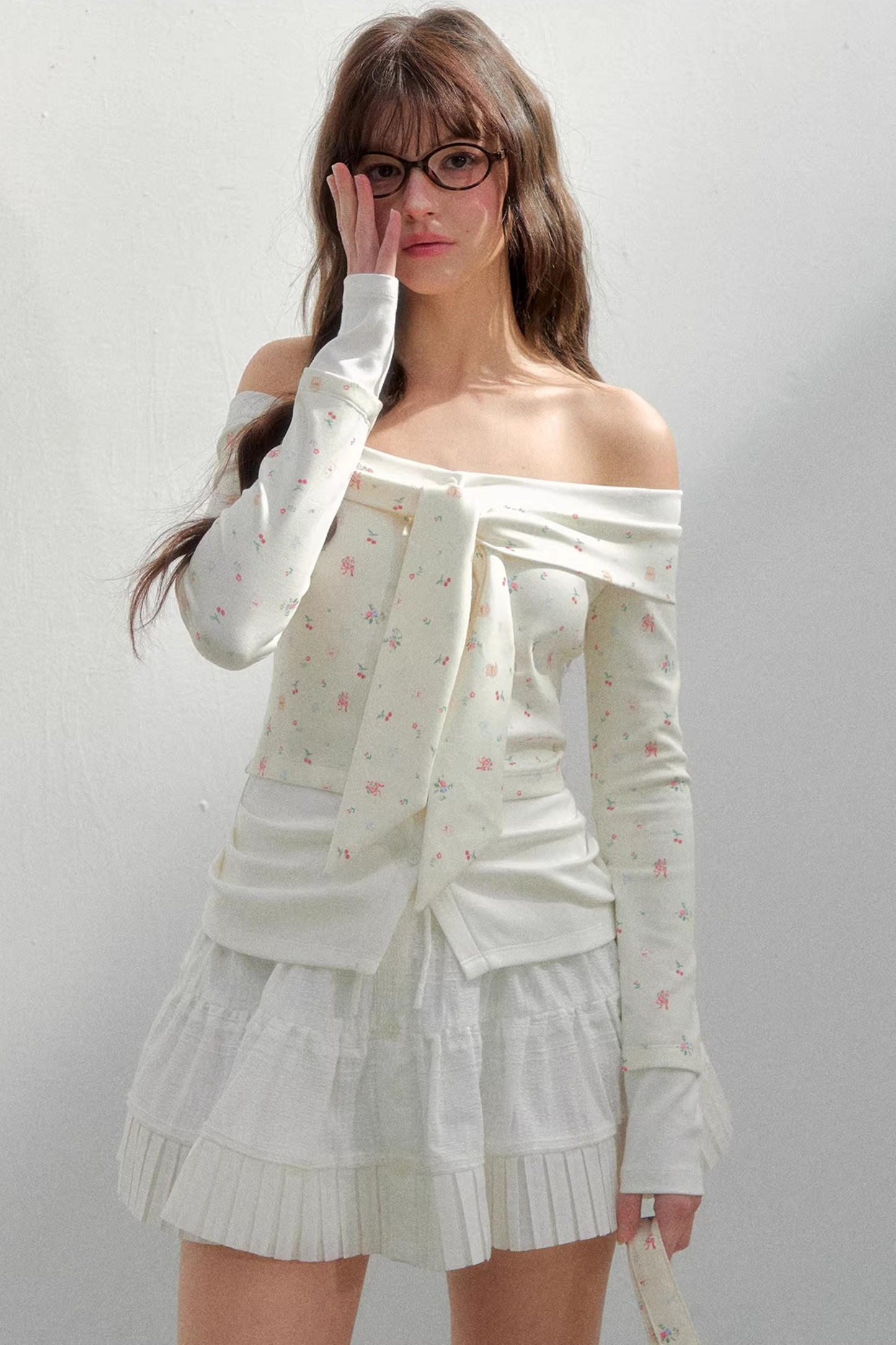 Bright Cherry Tie-Up Blouse