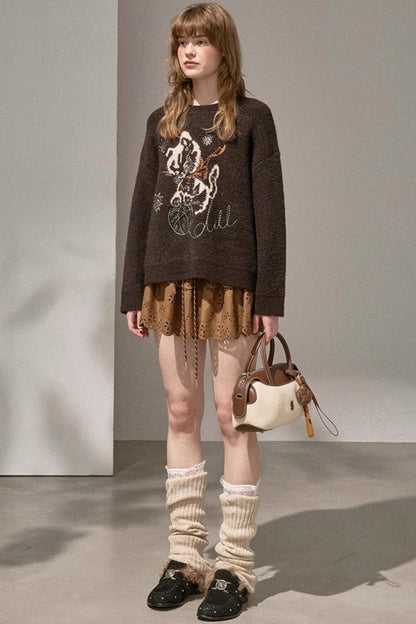 Furball Crew Neck Loose Sweater