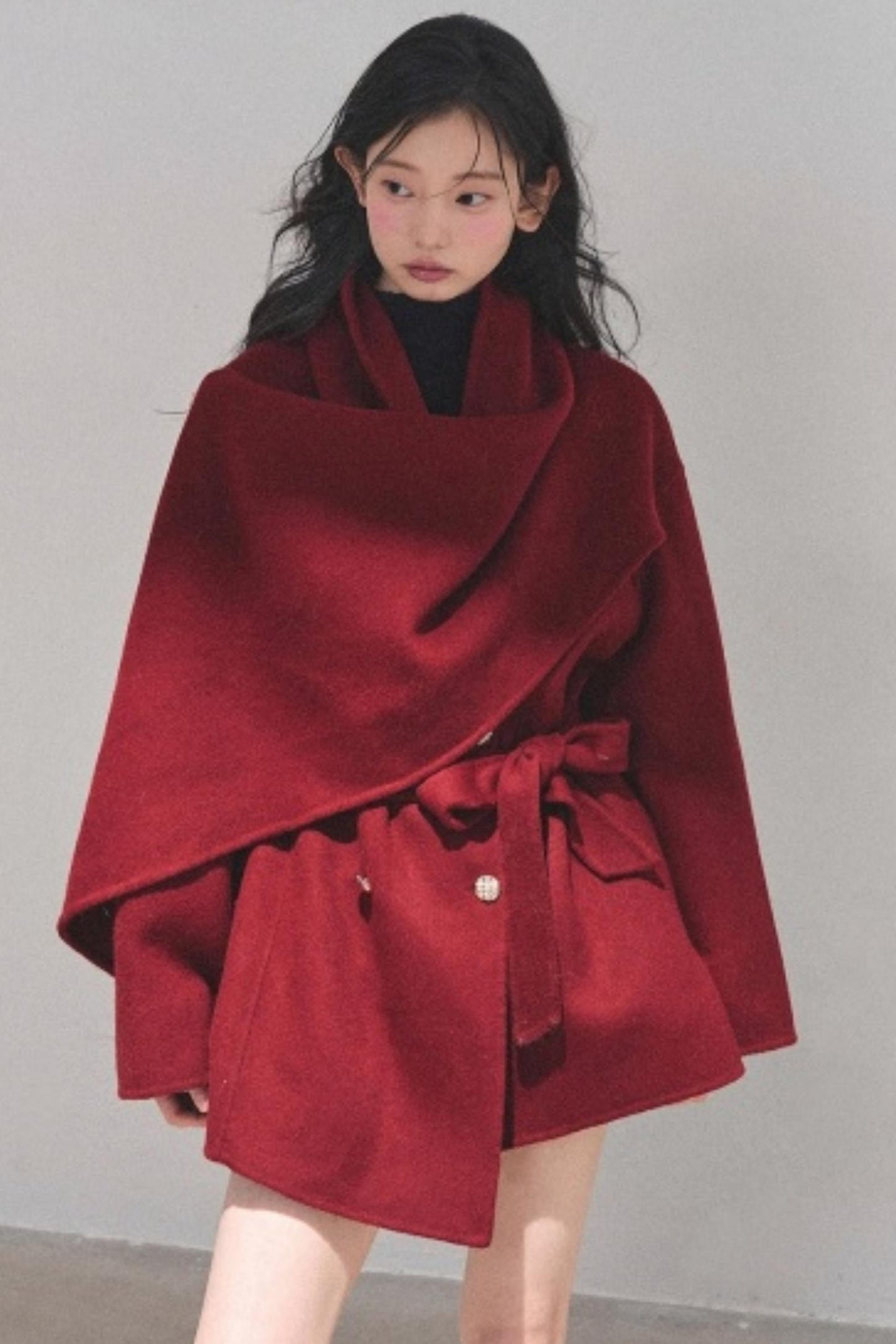 Winter Plaid Wool Coat