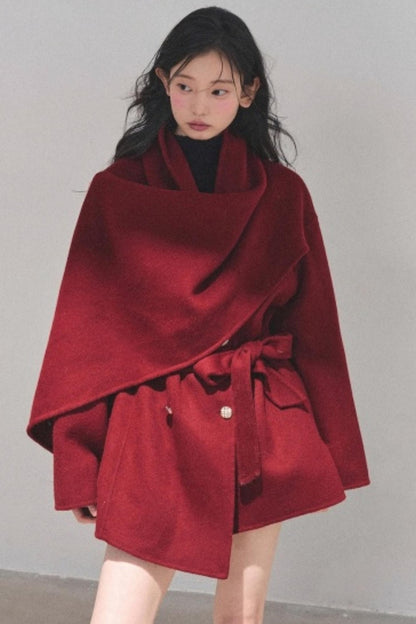 Winter Plaid Wool Coat