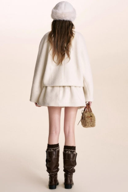 Romantic French Wool Jacket Suit Set-Up