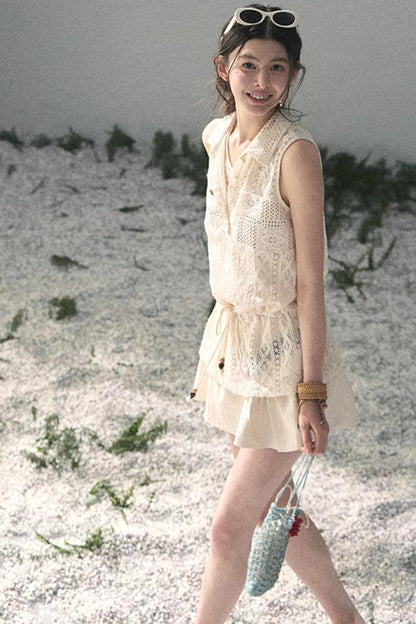 Lace Hollow-Out Summer Top