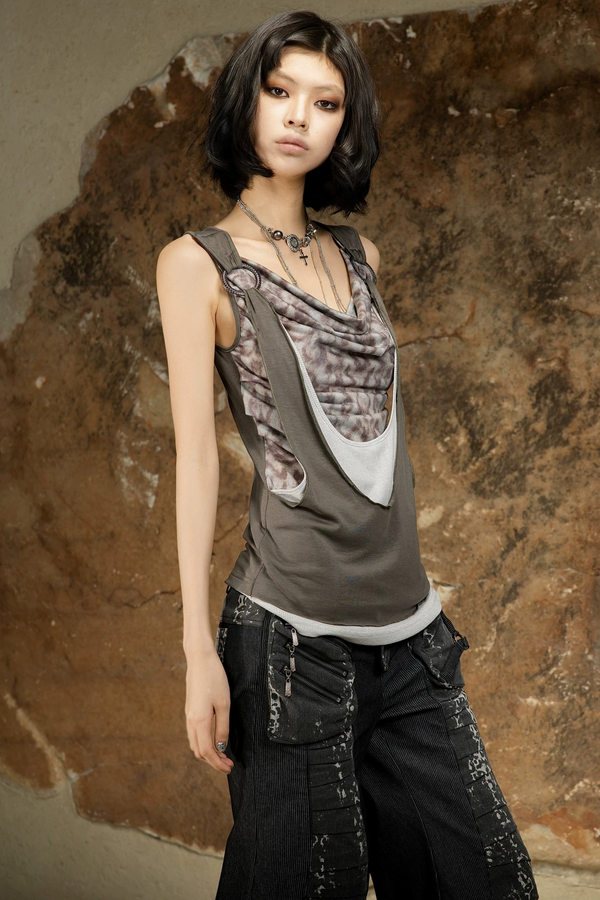 Asymmetrical Retro Vest