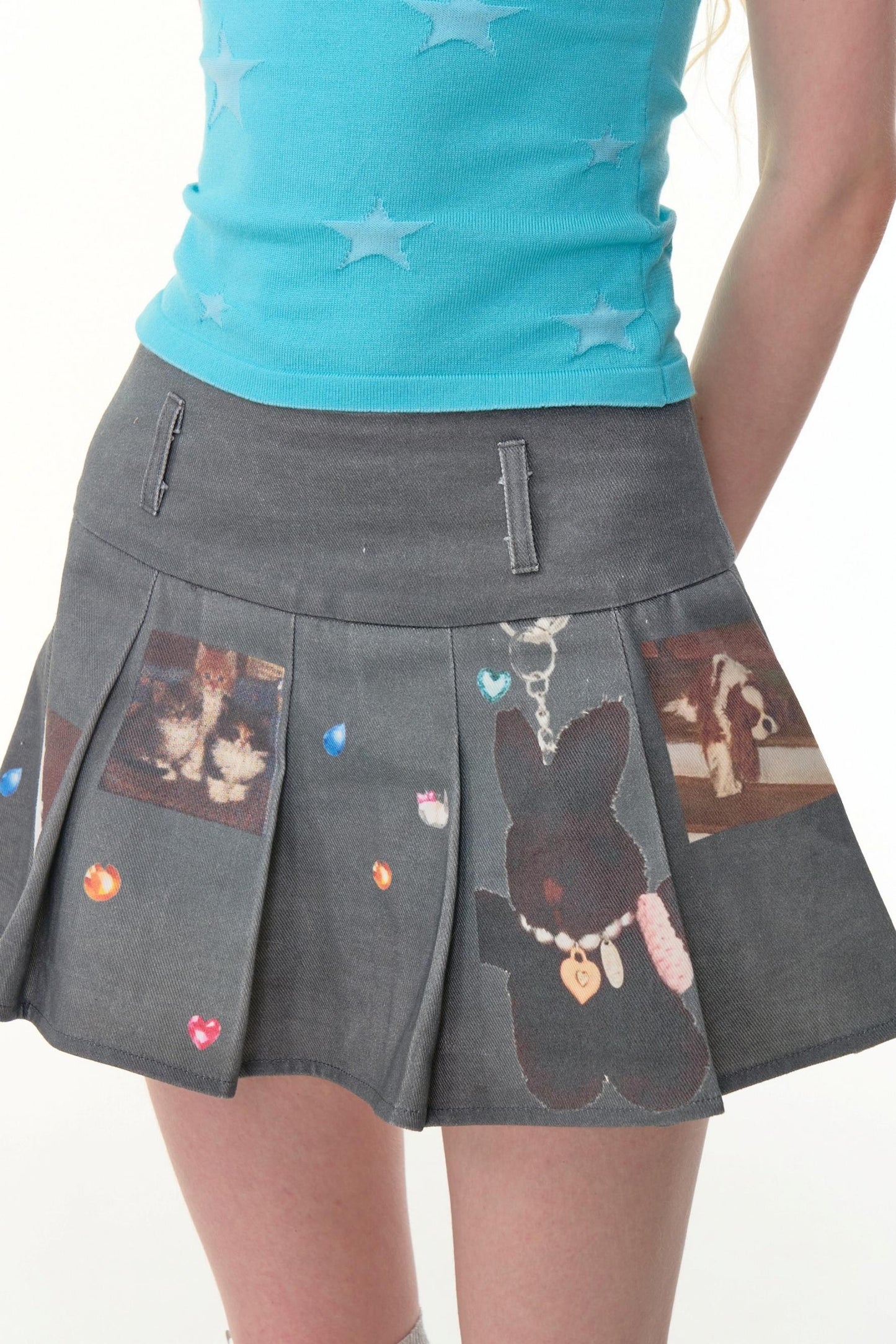 Animal Pleated Skirt