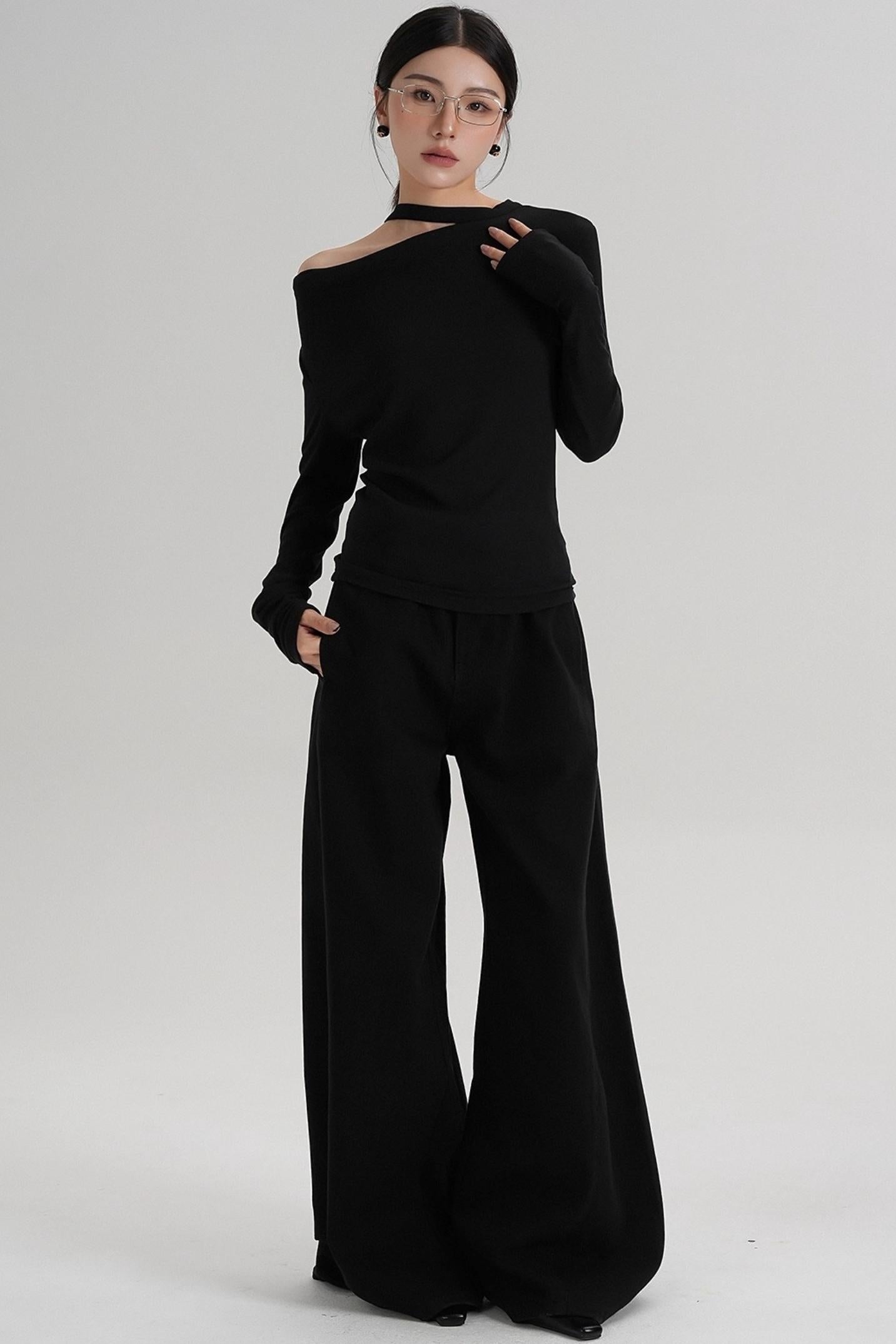 High-End Design Long-Sleeved T-Shirt Top