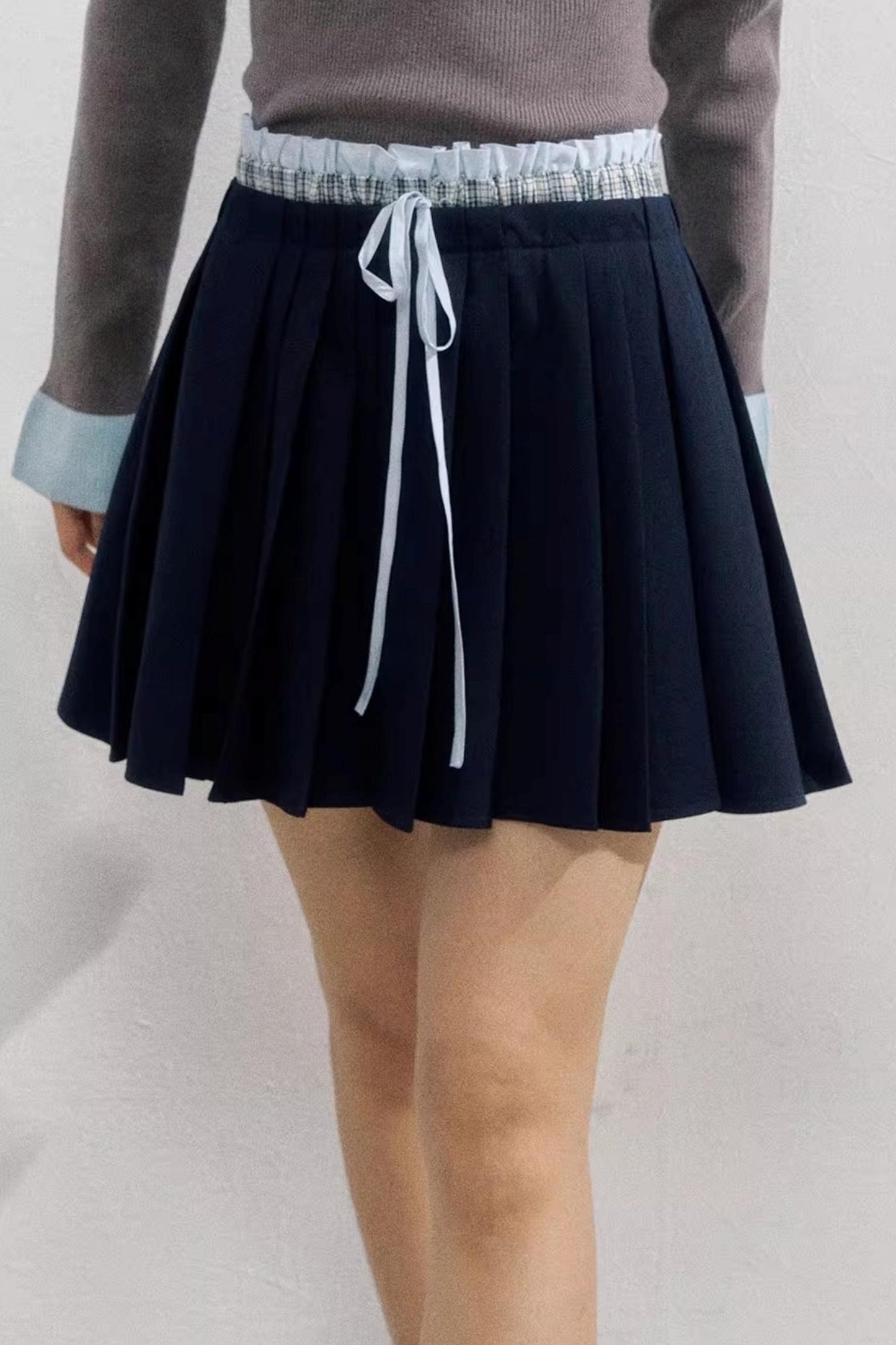 Spliced Collegiate Pleated Skirt