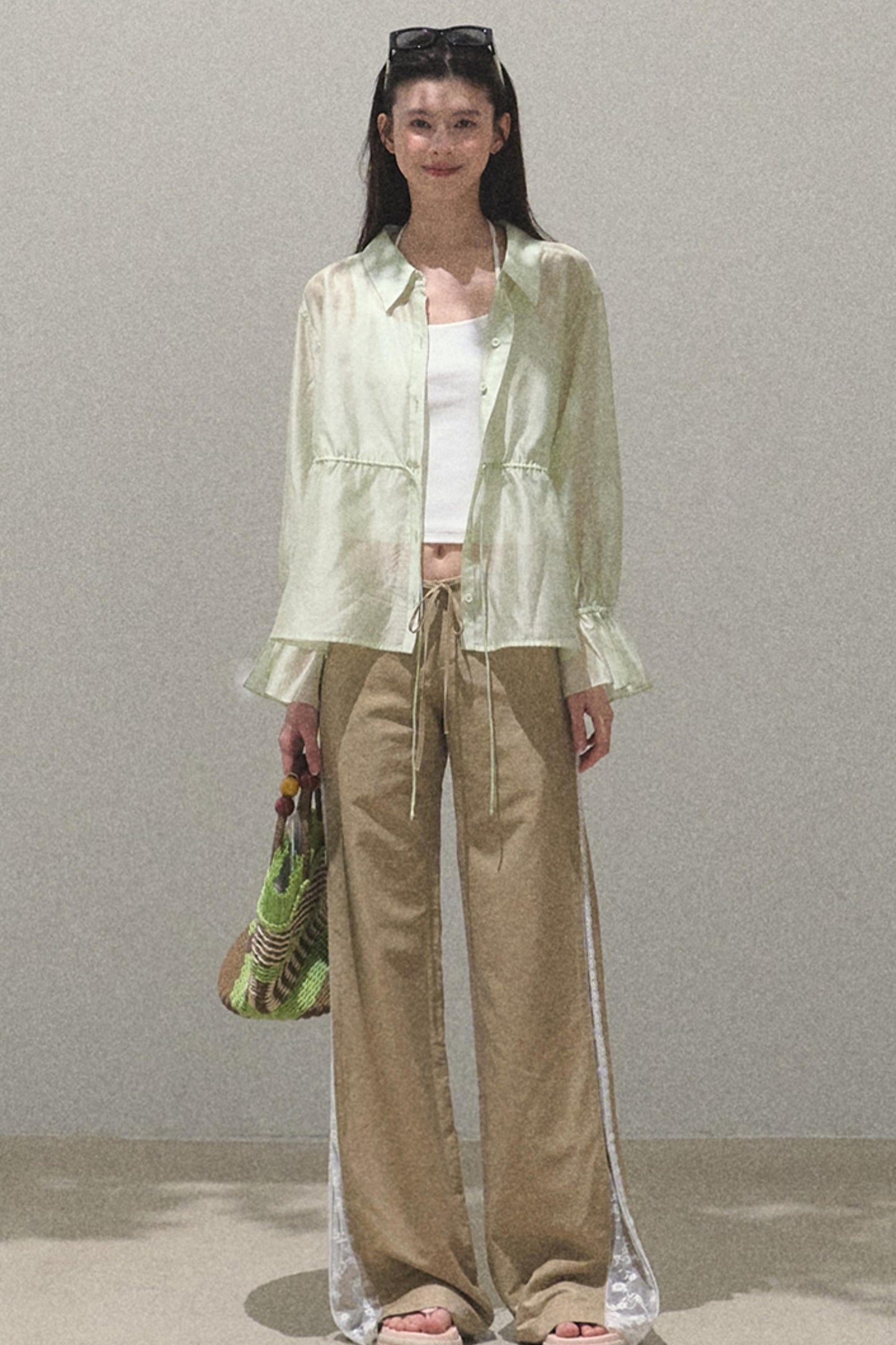 Copper Lace Wide Leg Pants