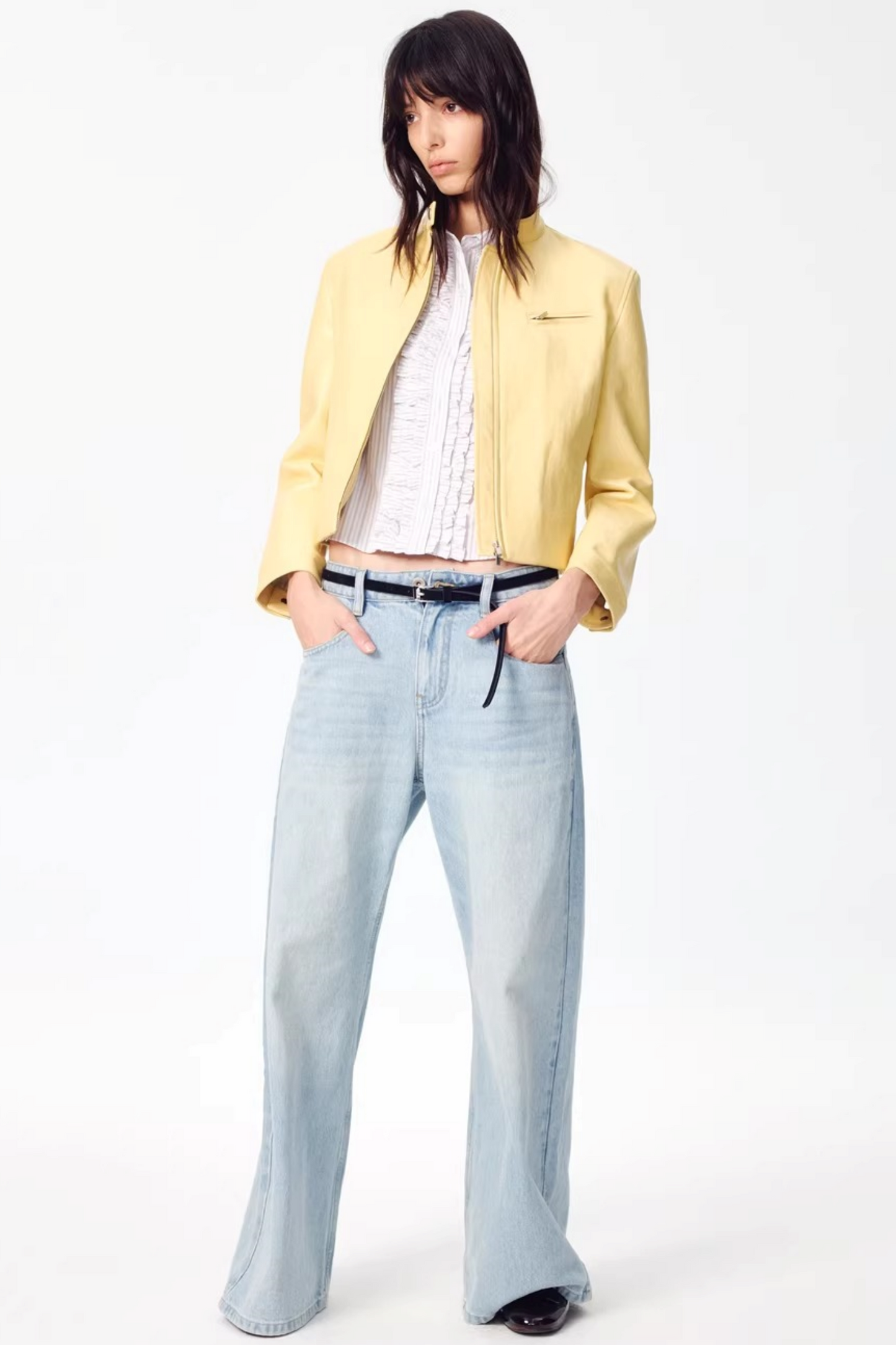 Retro Yellow Leather Jacket