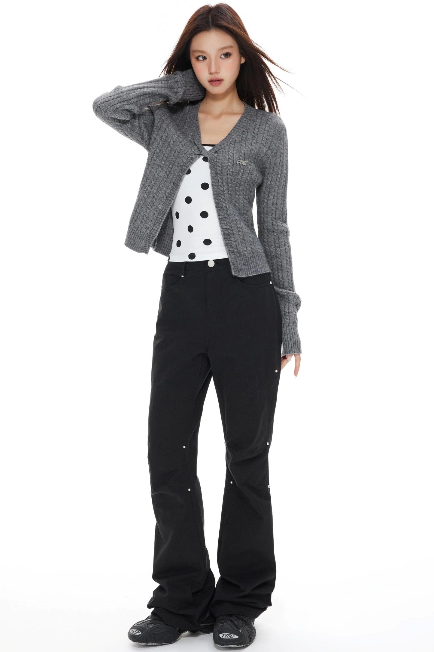 Twist Gray Womens Cardigan