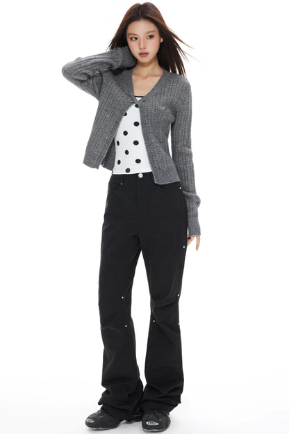 Twist Gray Womens Cardigan