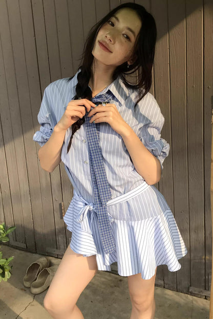 Layered Wave Stripes Dress