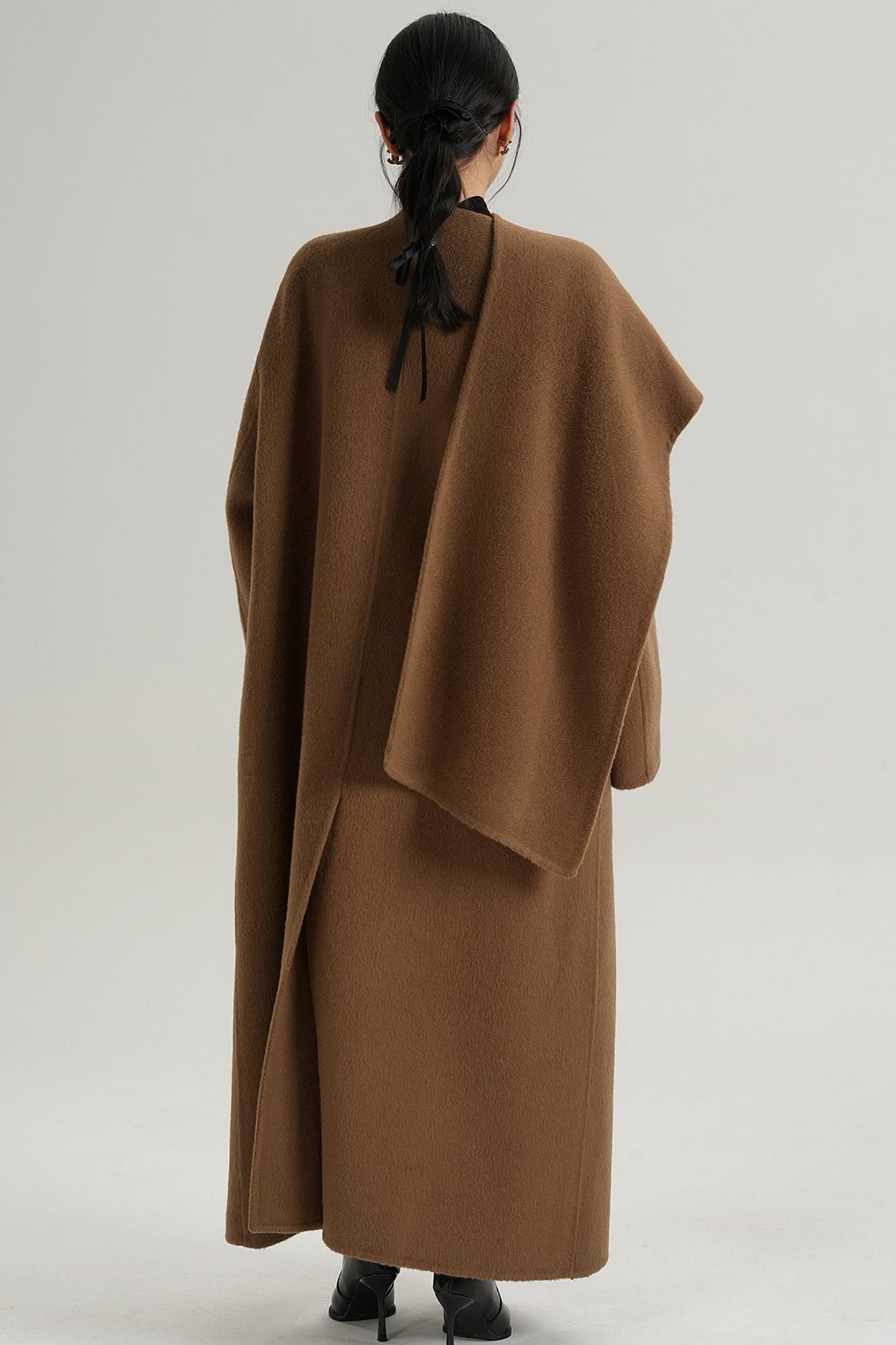 High-End Shawl Collar Wool Long Coat