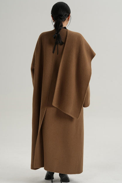 High-End Shawl Collar Wool Long Coat