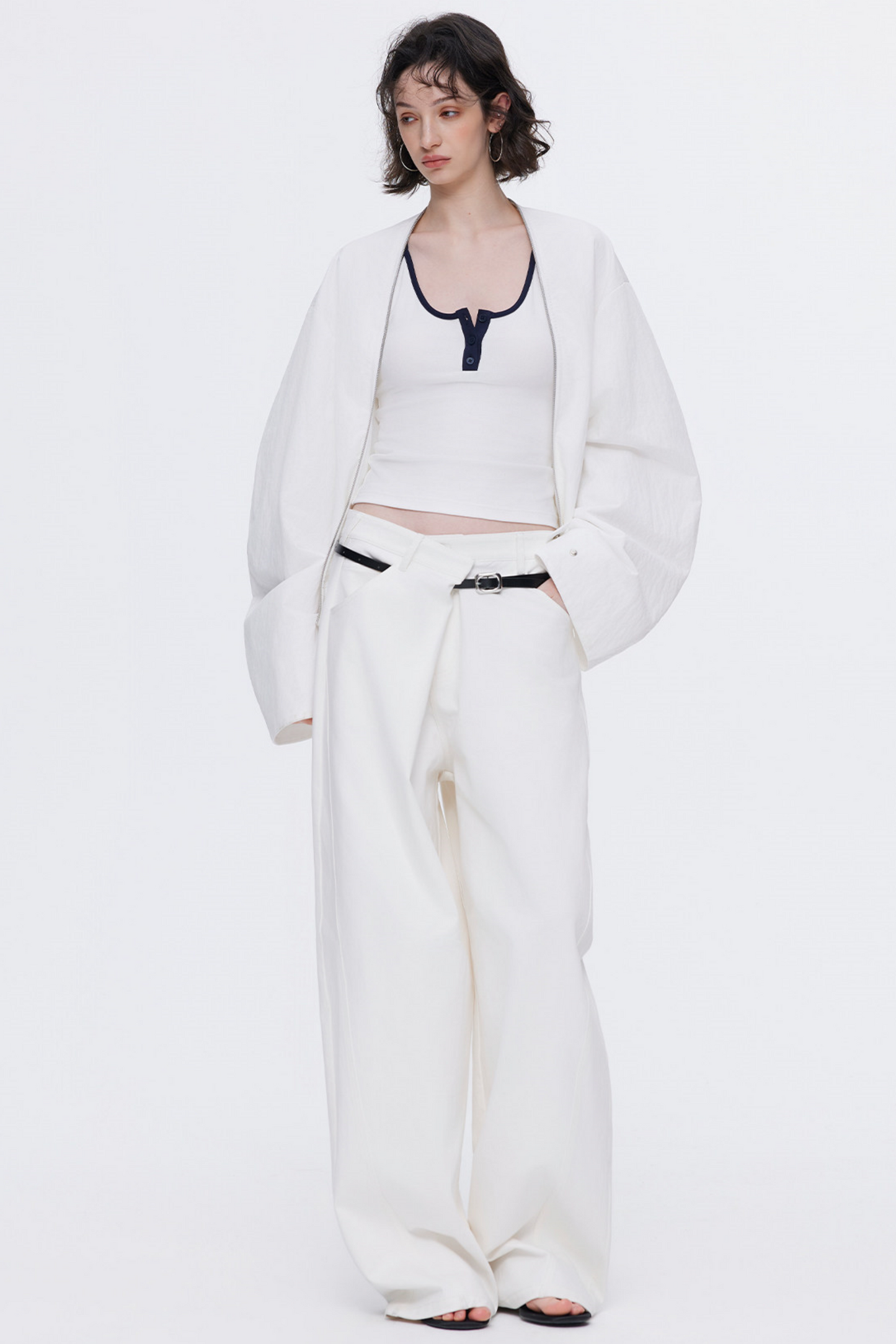 Simple Pleated Cocoon Coat