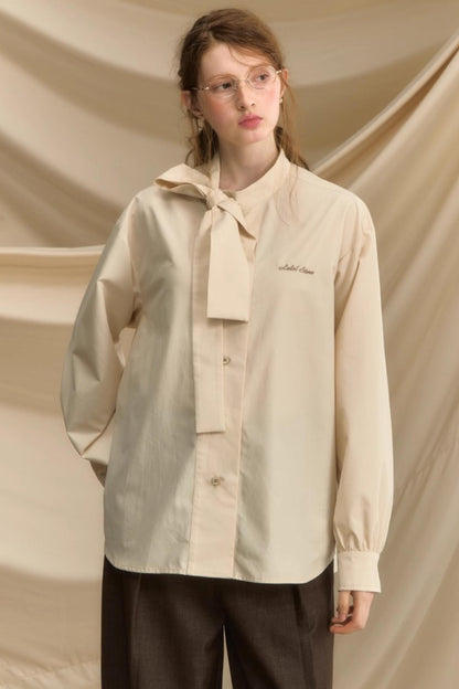 Vintage Bow Strap Striped Shirt