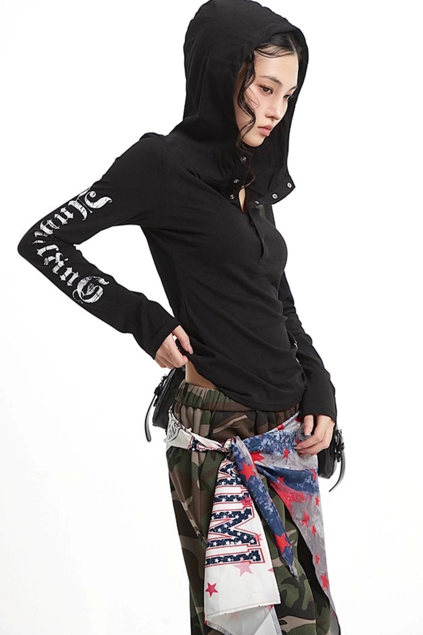 White Hooded Sunscreen Cover-Up Top