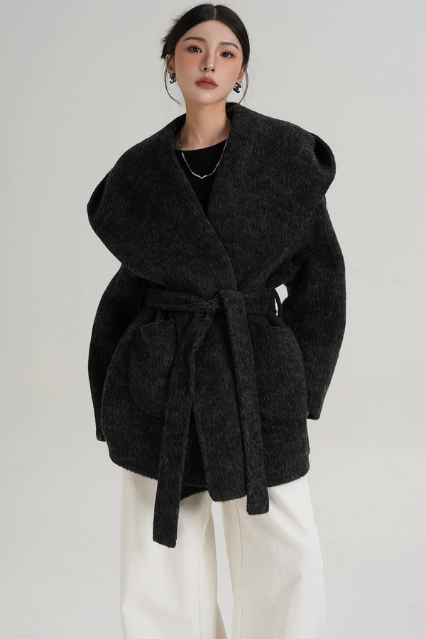Autumn Hooded Woolen Coat