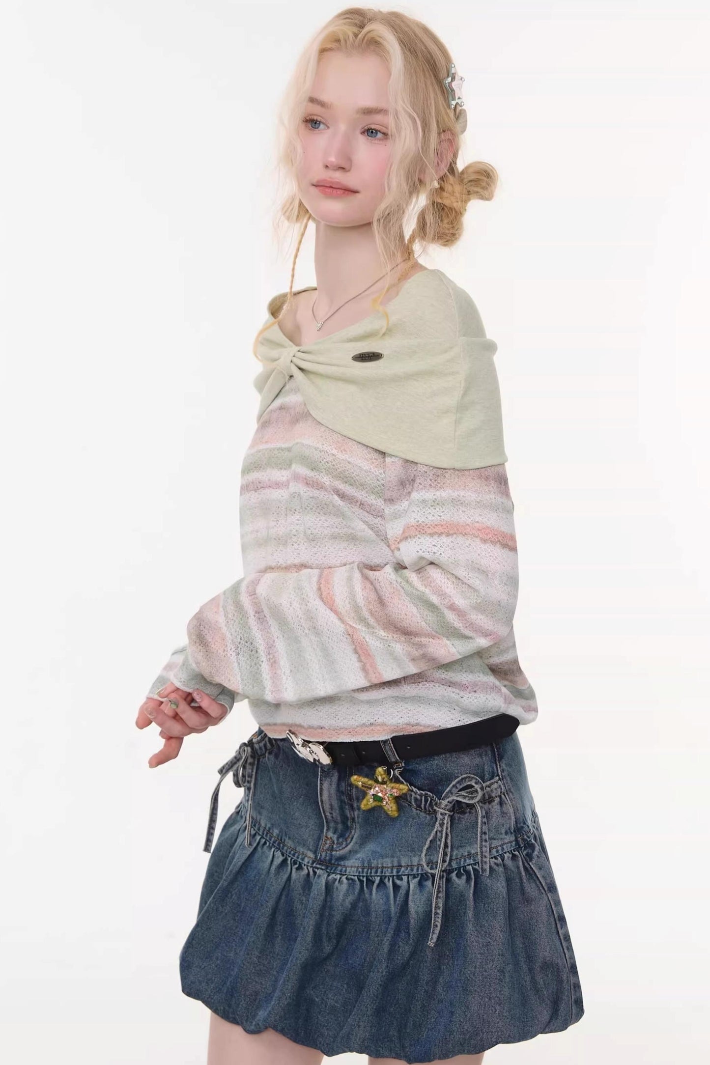 Spring Mist Striped Knit Top