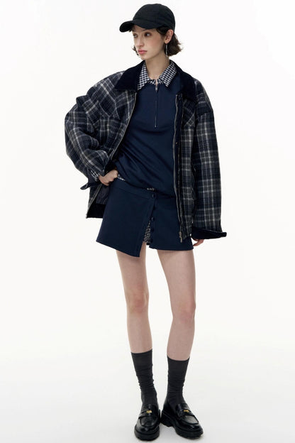 Patchwork Pullover Sweatshirt Set-Up