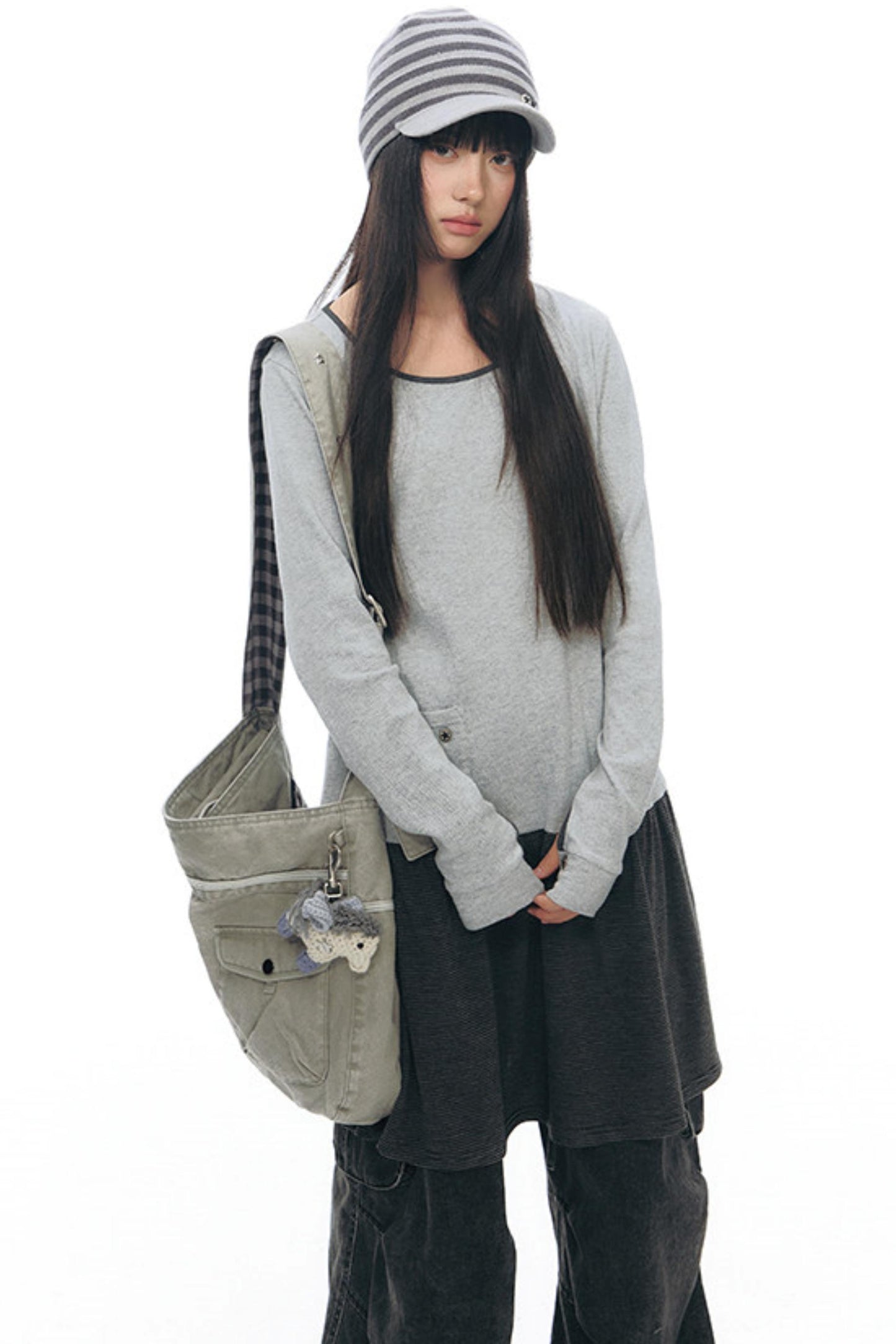 Striped Knit Baseball Cap