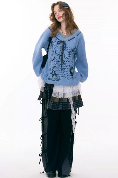 Velvet Rabbit Print Sweater