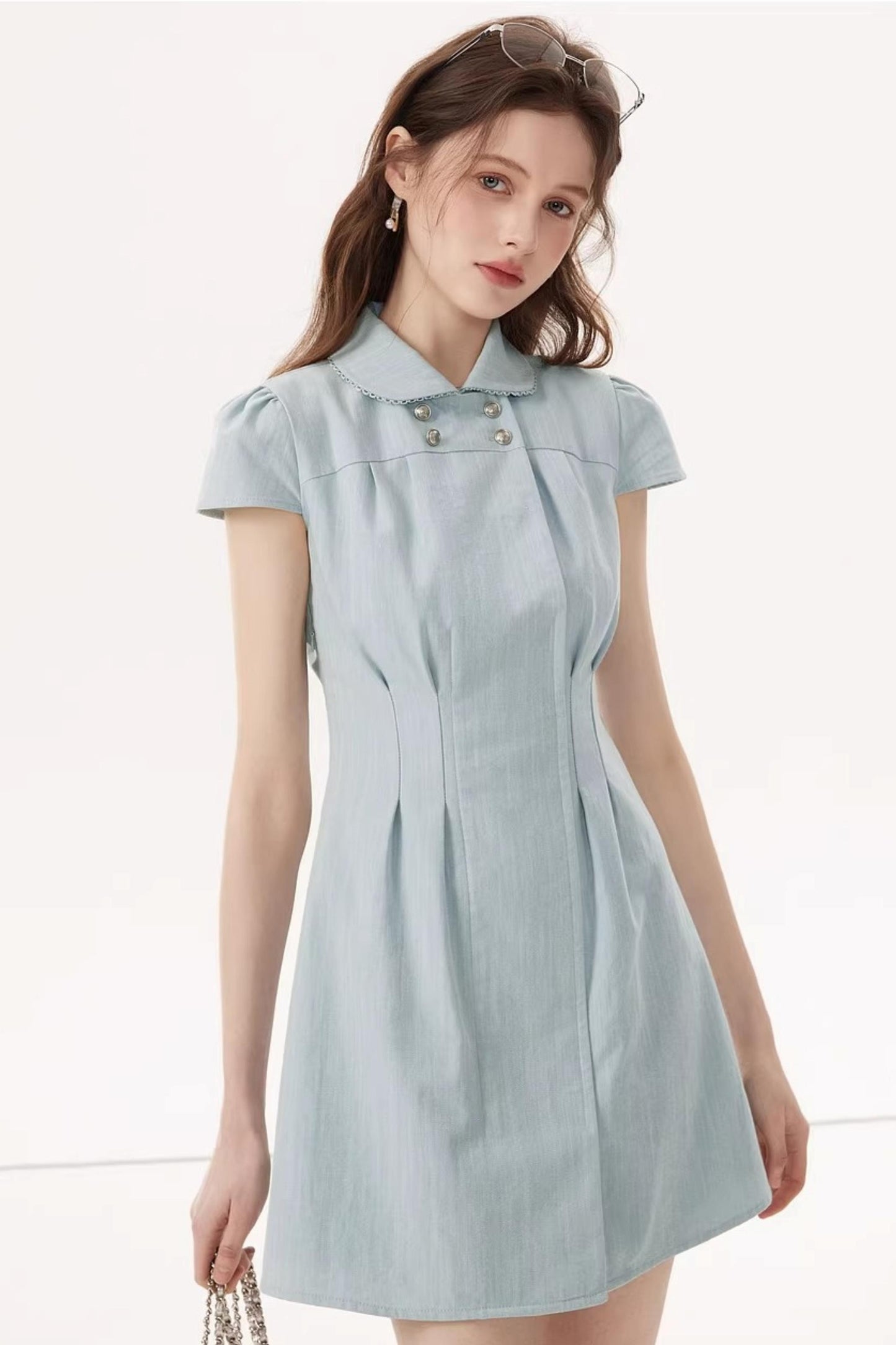 Feminine Faux Denim Dress