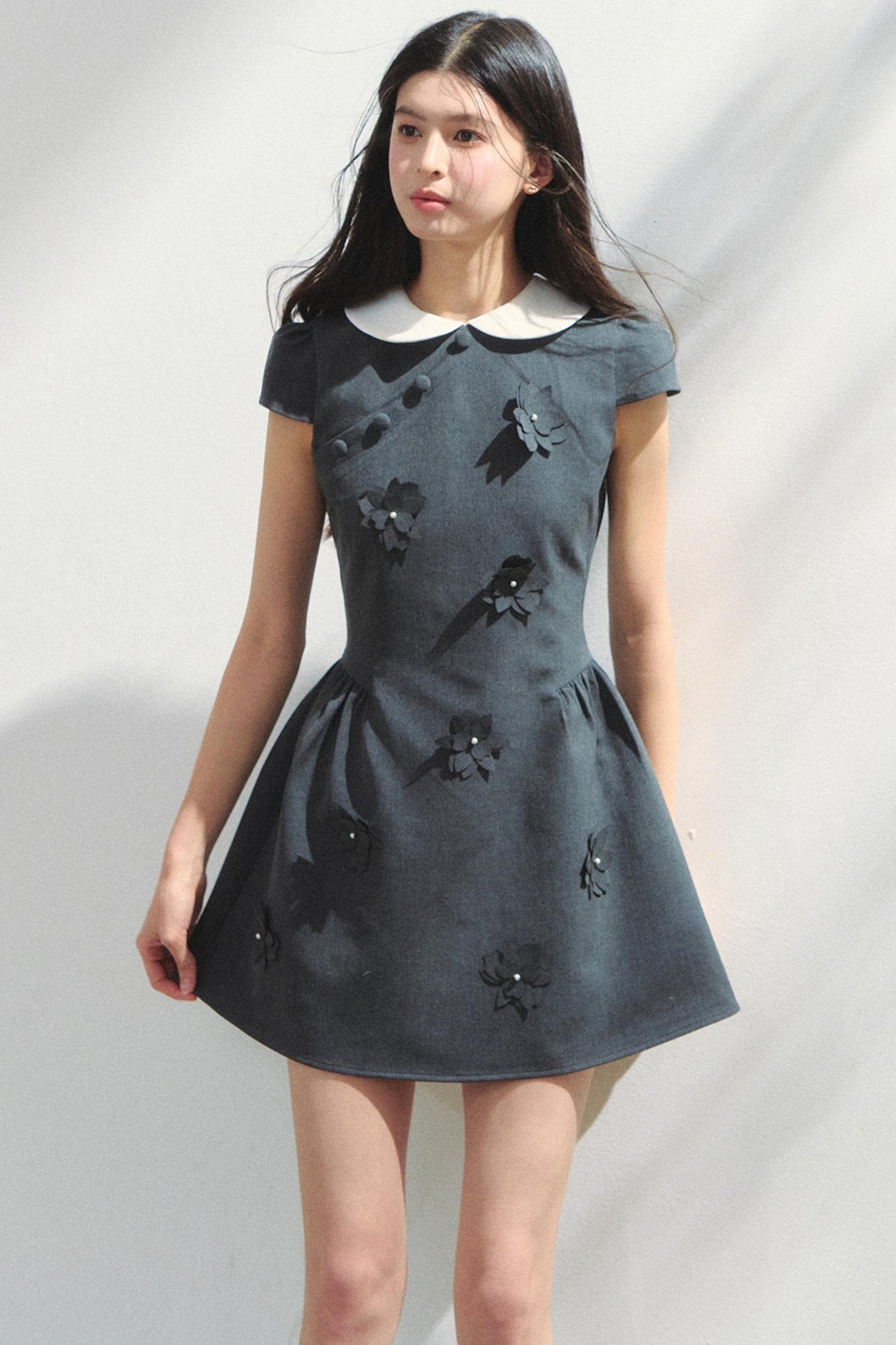 Park Floral Gray Dress