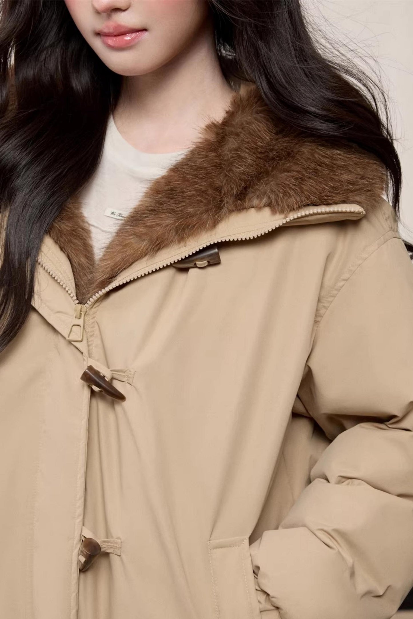 Fur Collar Hooded Cotton Coat