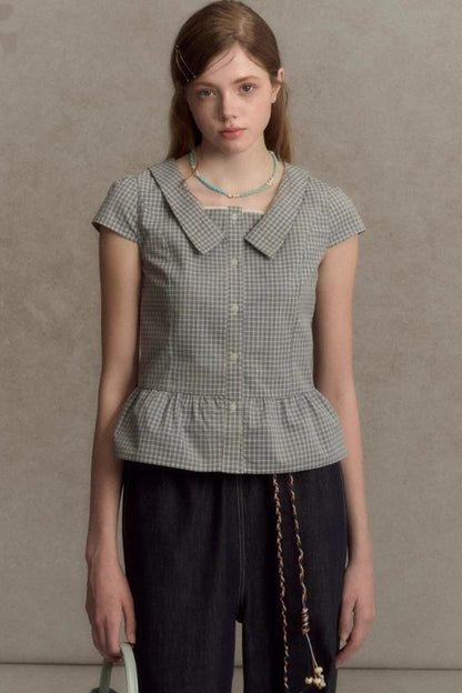 Summer Plaid Sleeve Top