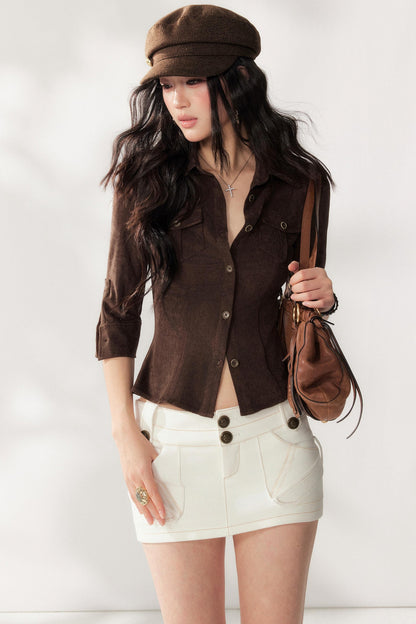 Retro Suede Workwear Shirt