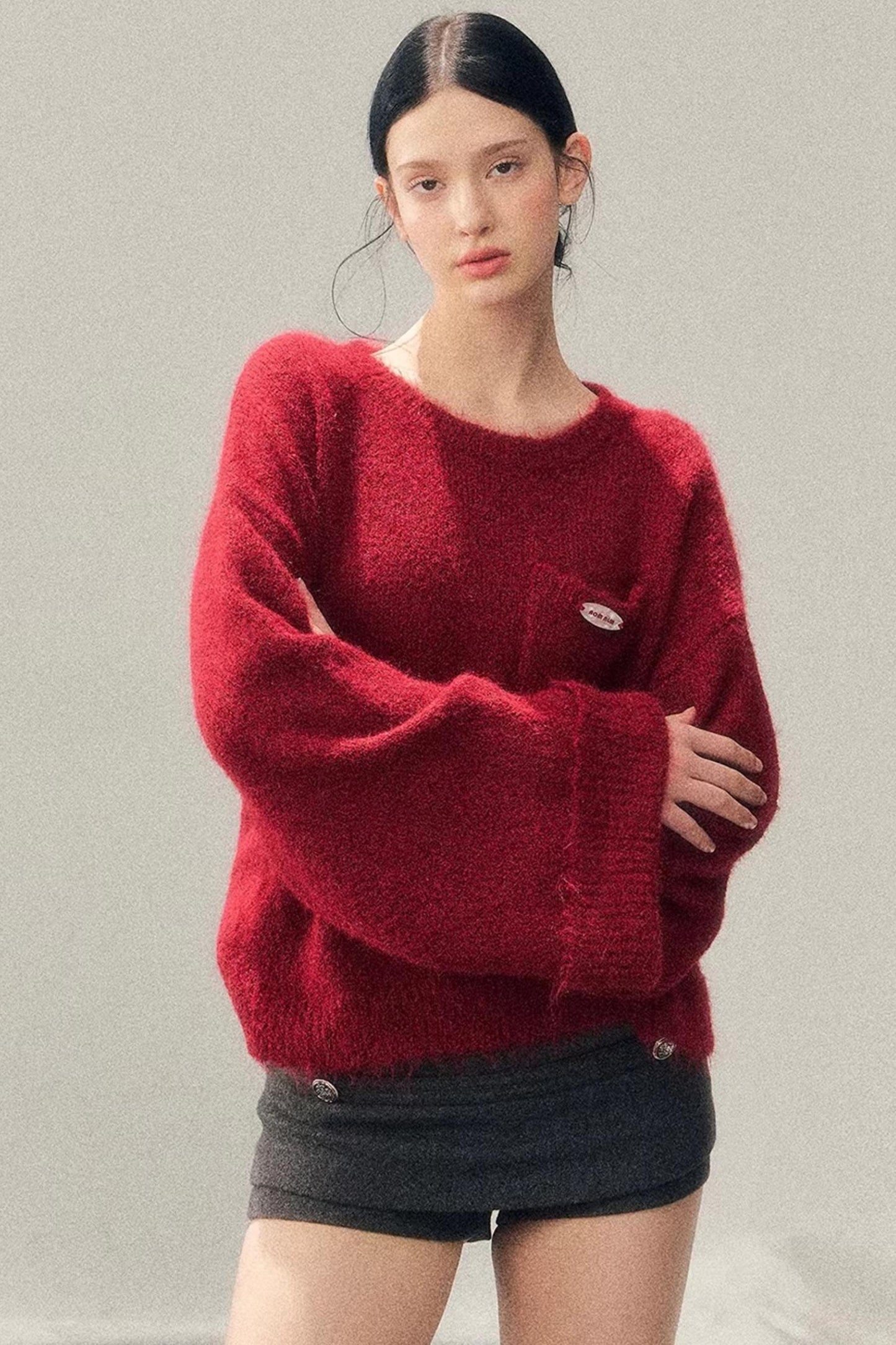 Winter Mohair Red Sweater