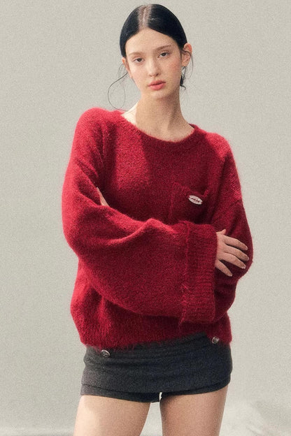 Winter Mohair Red Sweater