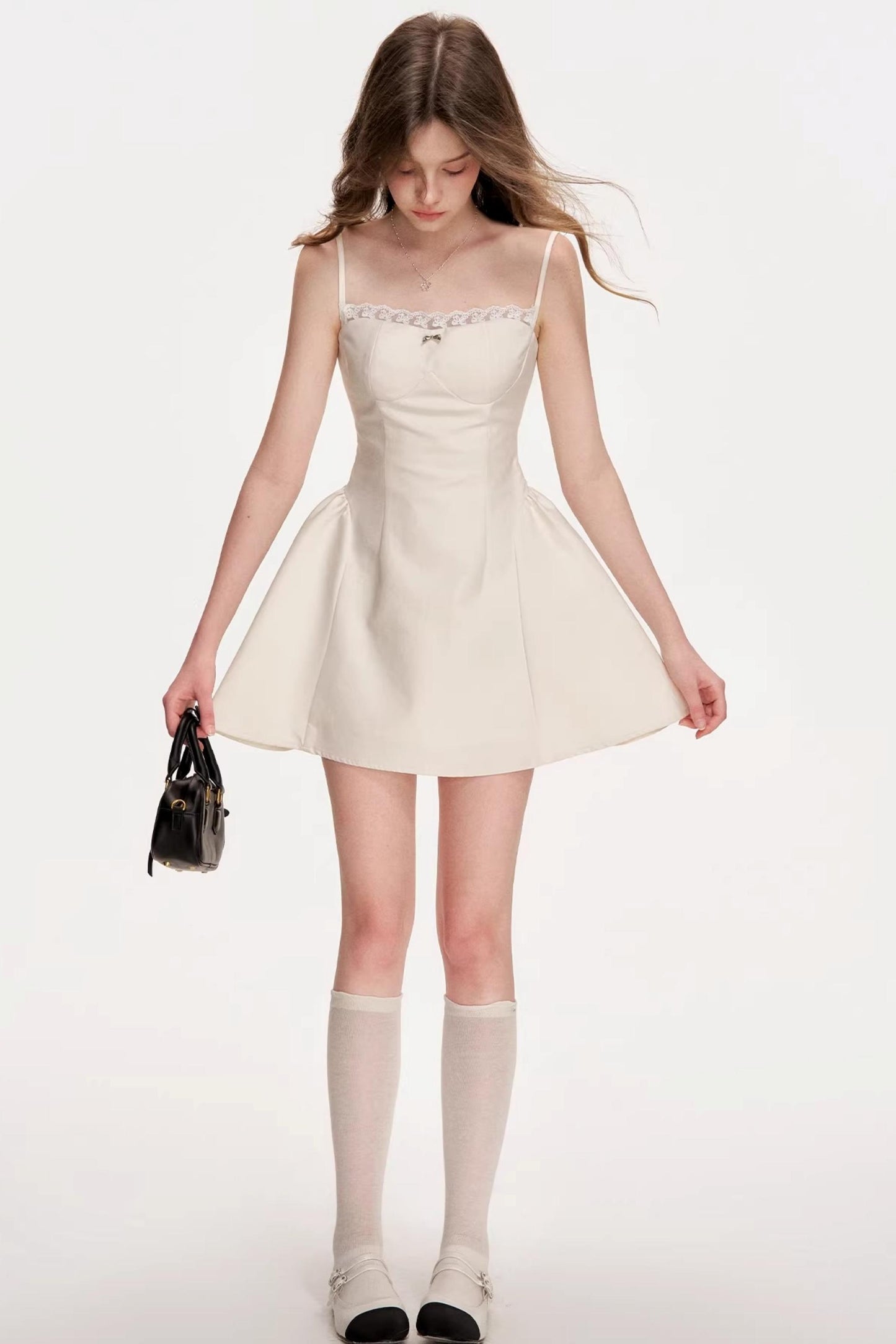 French Lace Ruched Dress