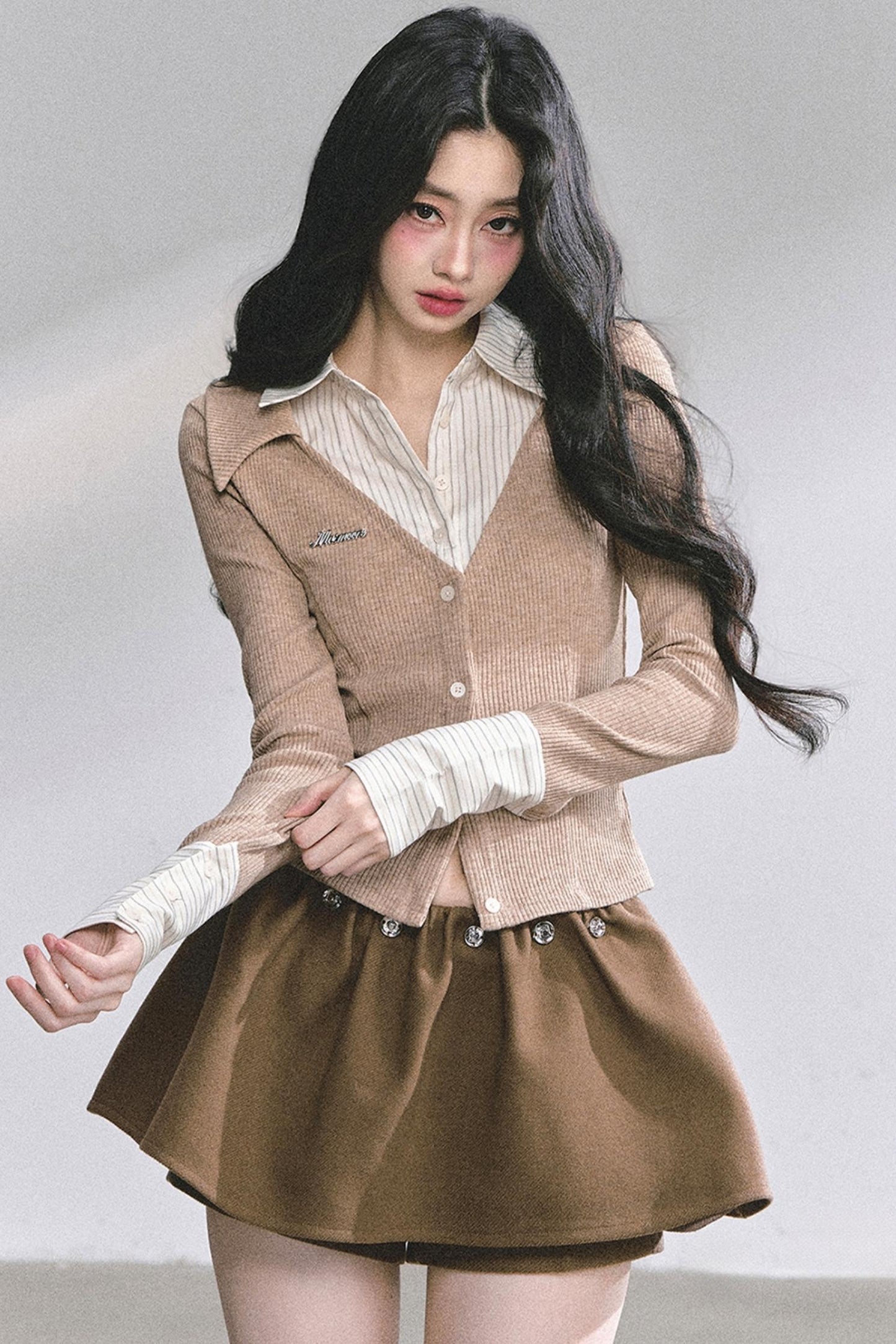 Slimming Long-Sleeved Knitted Top