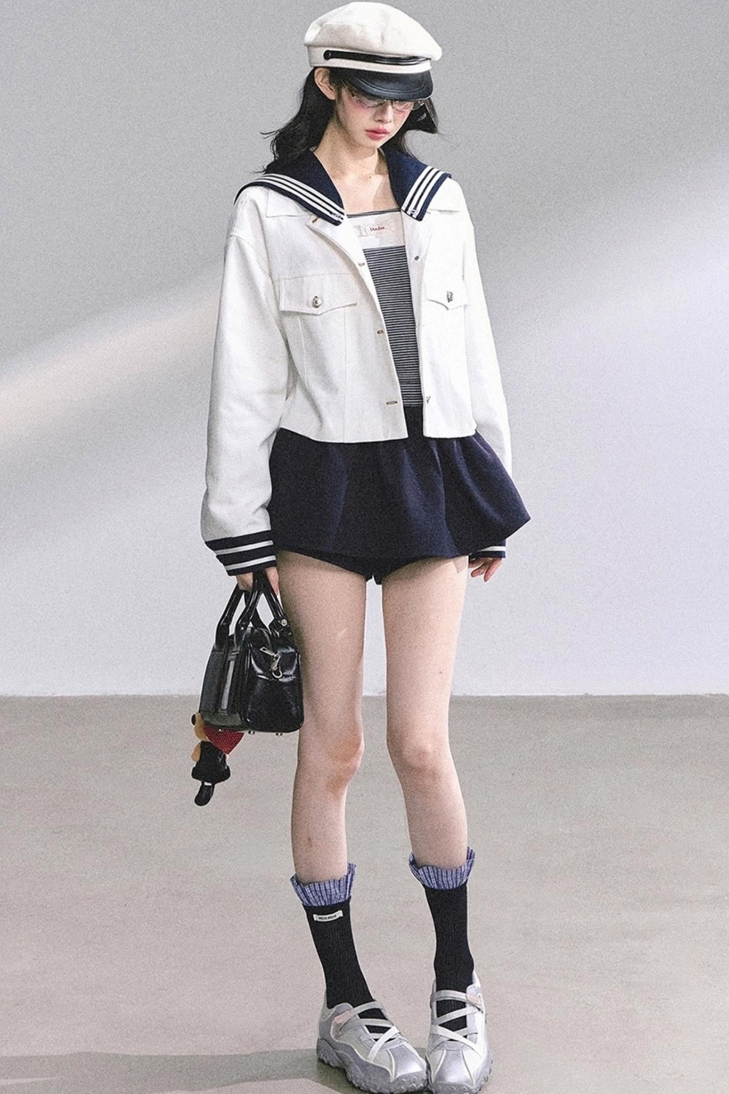 Luxury Denim Cargo Jacket