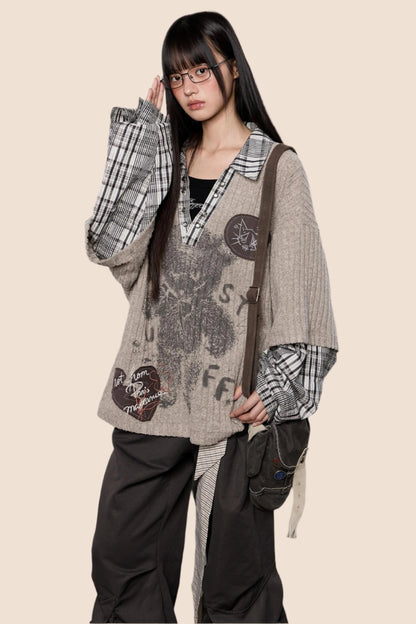 Graphic Knit Polo Shirt