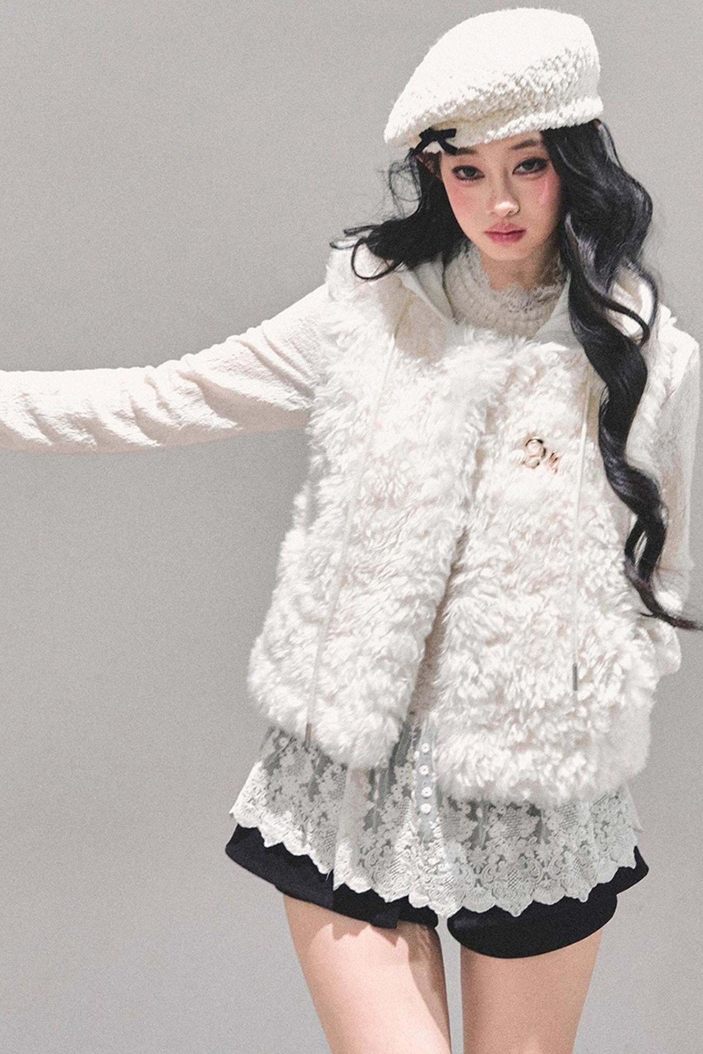 French Lamb Wool Vest Jacket