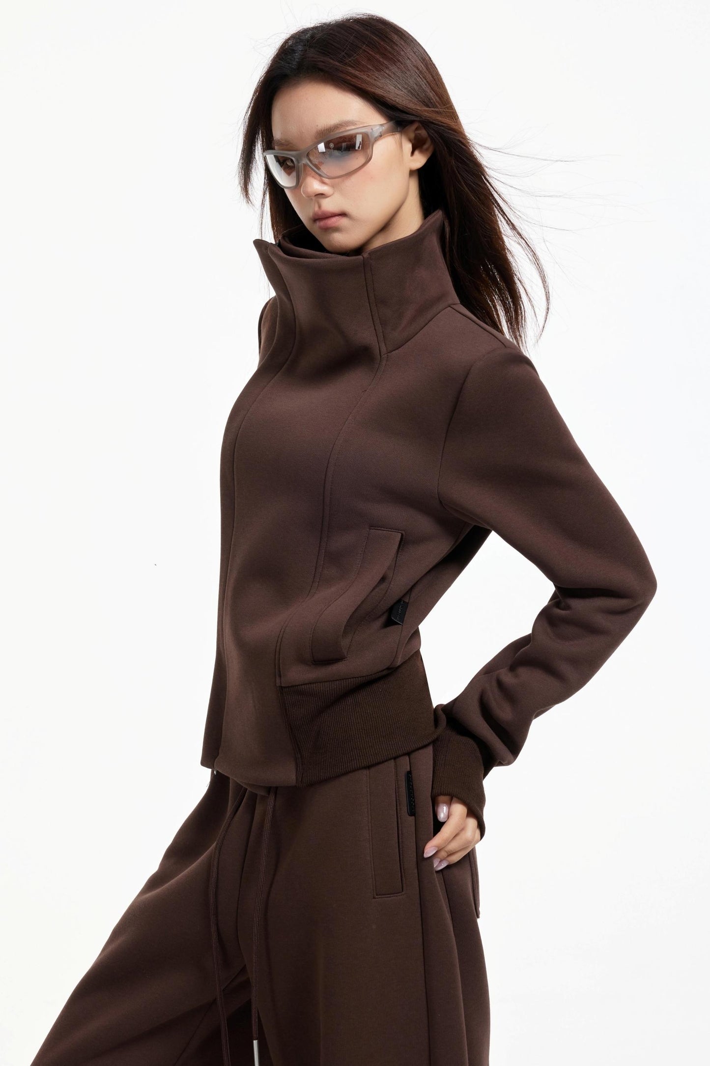 High Collar Slim Jacket Set-Up