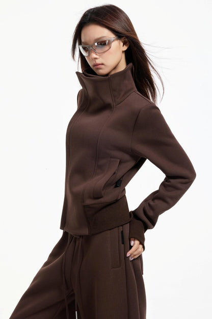 High Collar Slim Jacket Set-Up