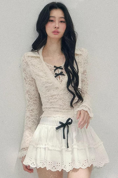 Blurred Focus Lace Top