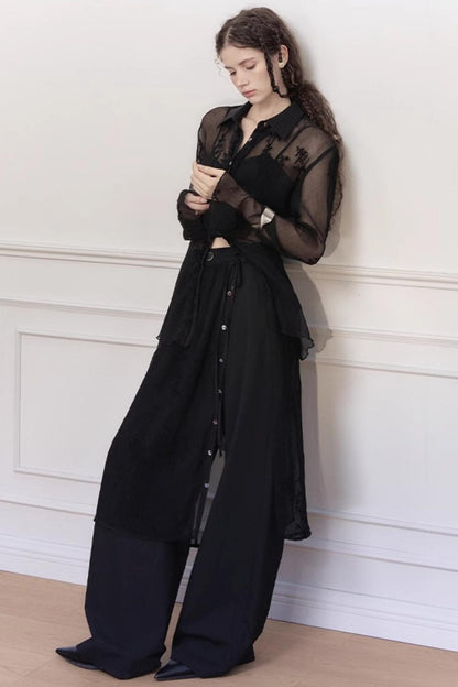 French Lace Long Sleeve Shirt