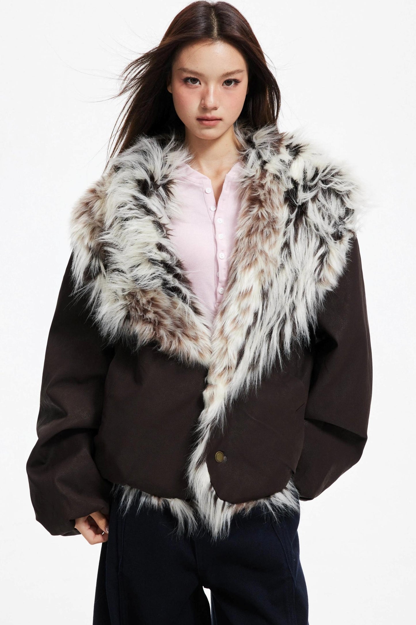 Winter Luxe Fur Collar Jacket