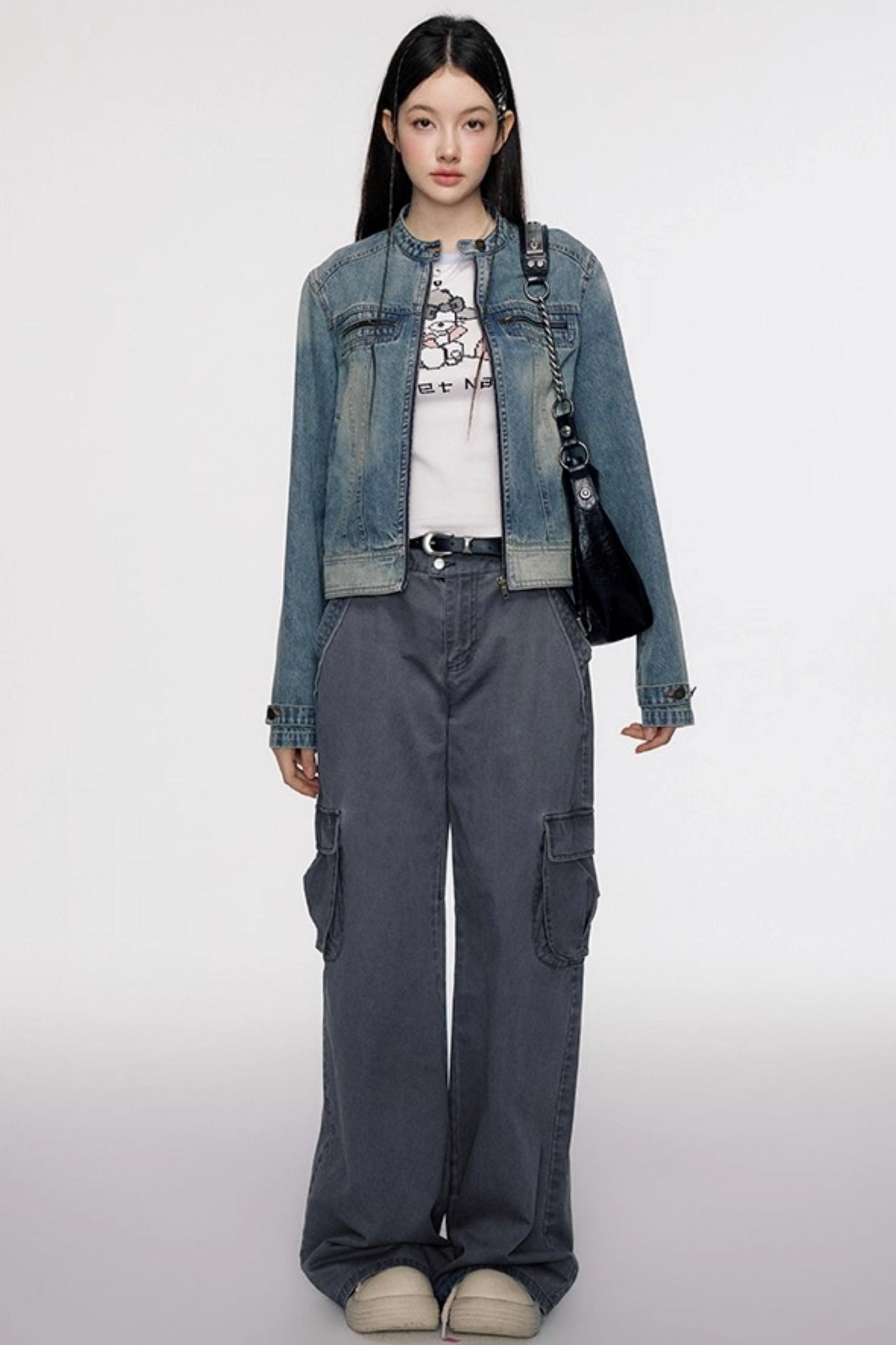 Original Cartoon Print Crop Top