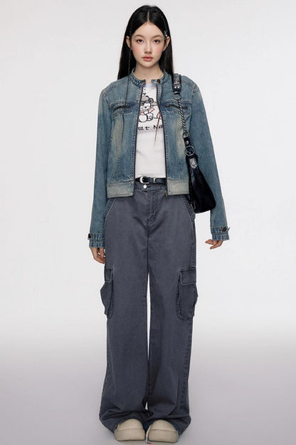 Original Cartoon Print Crop Top