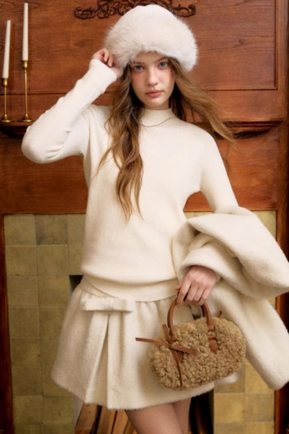 Romantic French Wool Jacket Suit Set-Up